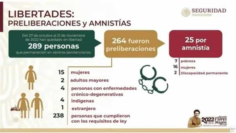 Gobierno de México ha otorgado 3 mil 648 preliberaciones y amnistías: SSPC