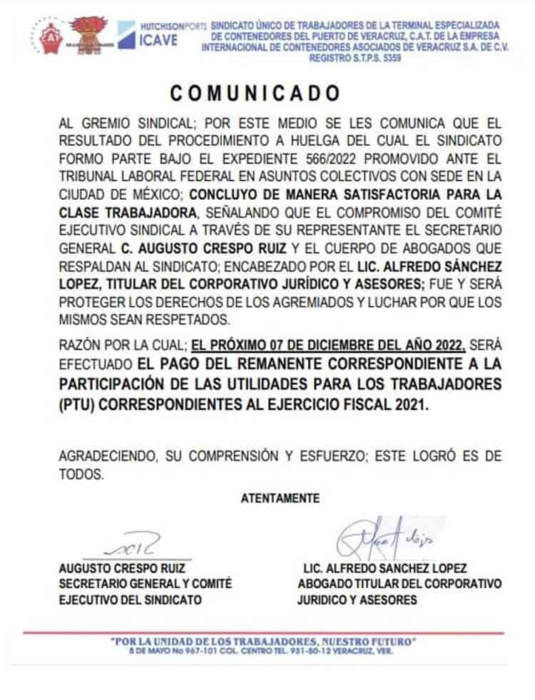 Se llega a acuerdo entre ICAVE y sindicato; no habrá huelga en Veracruz