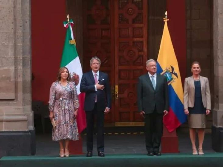 AMLO recibe al presidente de Ecuador, Guillermo Lasso, en Palacio Nacional