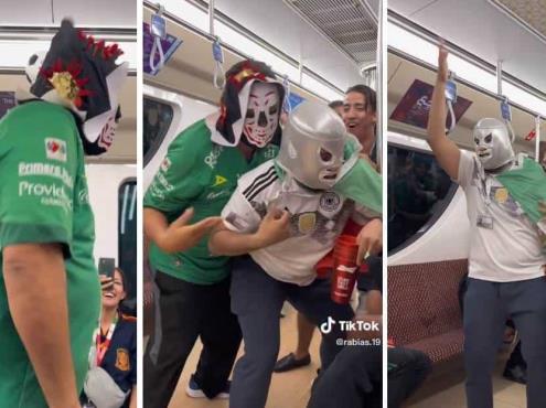 Mexicanos vuelven ring de lucha libre el transporte público de Qatar
