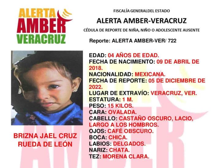 Desaparece menor en Veracruz; activan Alerta Amber
