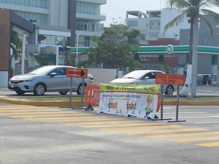 ¡Atención! Reportan reducción de carriles en calle de Boca del Río