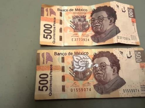 Distribuyen billetes falsos en el centro de Agua Dulce
