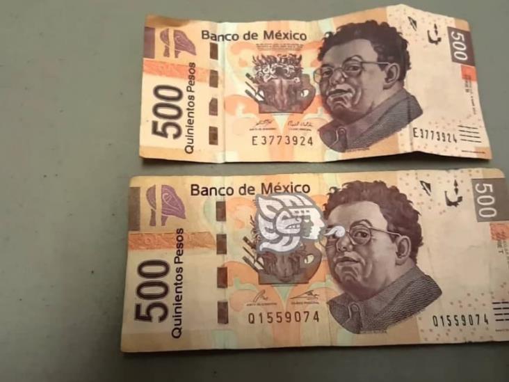 Distribuyen billetes falsos en el centro de Agua Dulce