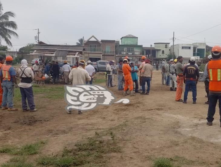 Paran labores en la construcción del cuartel de la GN Coatzacoalcos