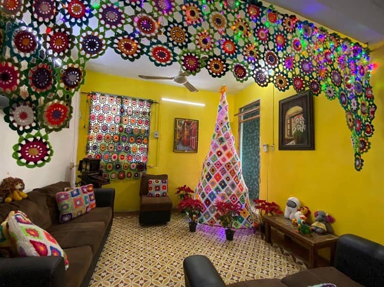 Doña Eva llevó el tejido a otro nivel; su casa en Veracruz luce increíble