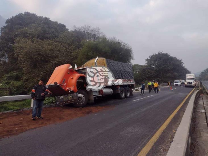 Se accidenta camión Torton en la autopista Nogales-Orizaba
