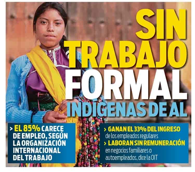 En rezago laboral, el 85 % de indígenas en Latinoamérica