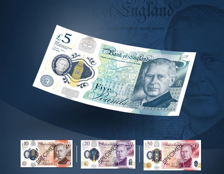 Banco de Inglaterra revela la imagen del rey Carlos III en nuevos billetes