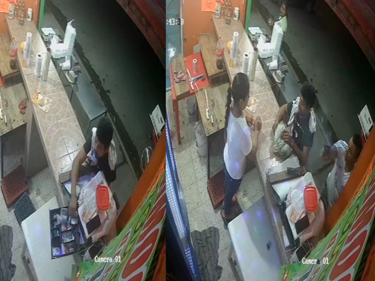 Sujetos se hacen pasar por clientes y asaltan taquería en Veracruz (+Video)
