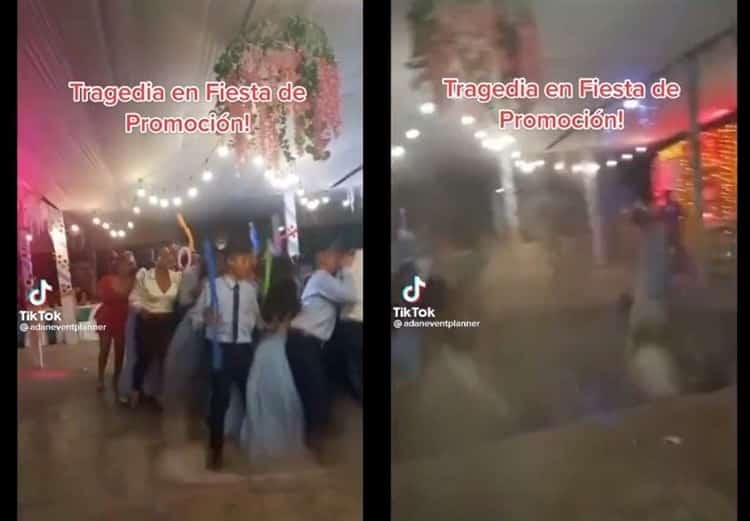 ¡Bailaron hasta abajo!; Graduados caen en socavón que se formó en pista de baile en Perú (+video)