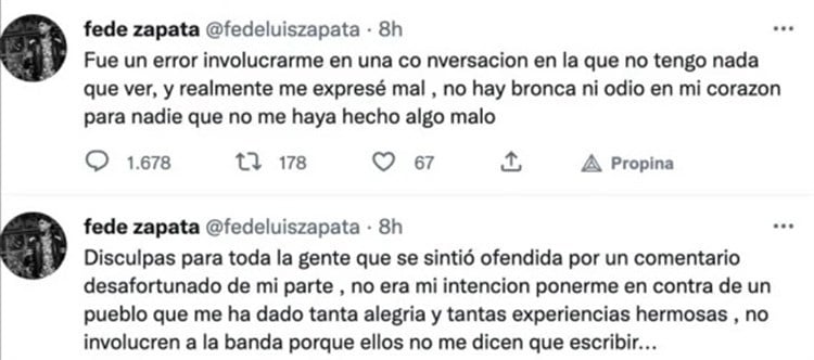 Fede Zapata, integrante de Los Caligaris, es despedido del grupo