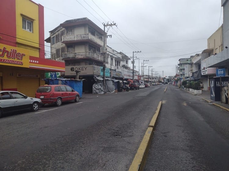 Poca afluencia de personas este domingo en el centro de Veracruz