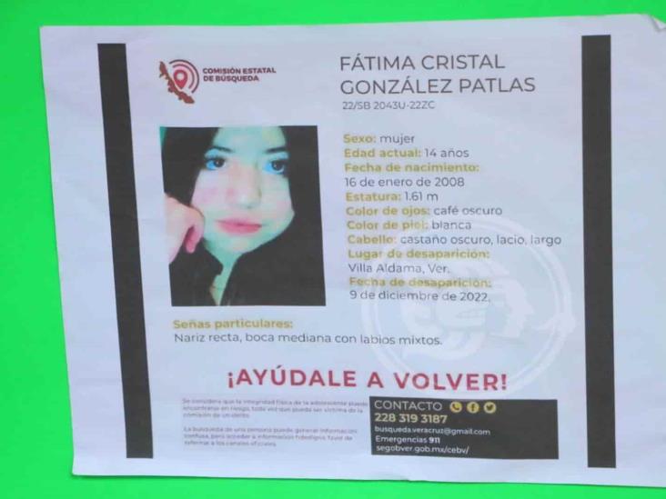 Gobierno apoya en búsqueda de Fátima, desaparecida en Villa Aldama