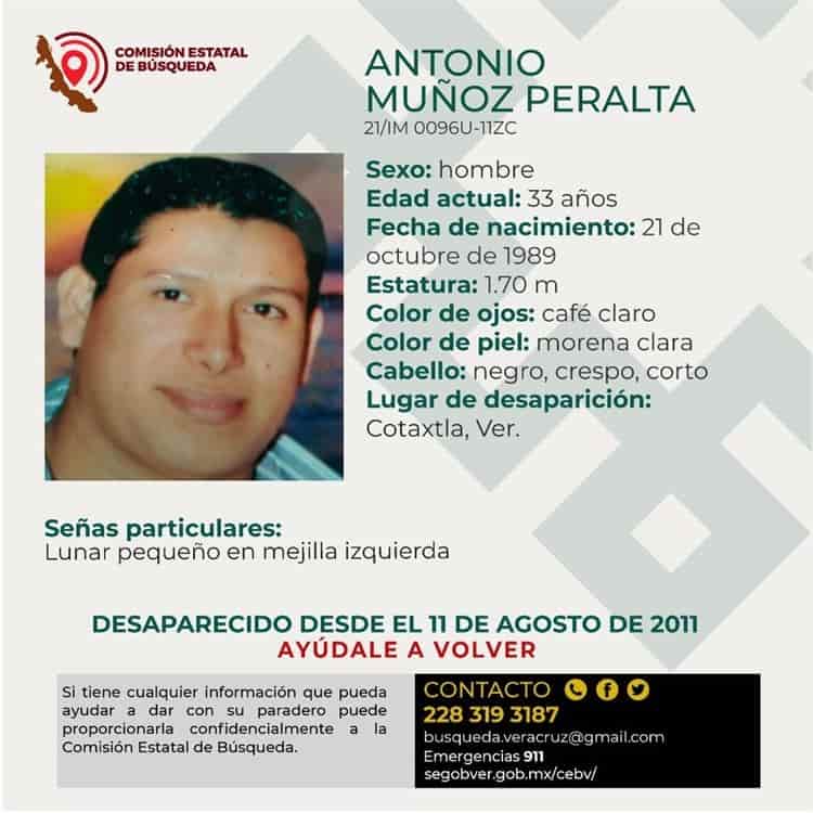 Antonio desapareció hace 10 años en Cotaxtla; continúa la búsqueda