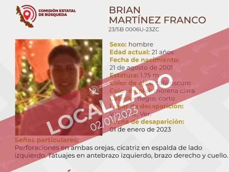 ¡Encuentran a Brian! Localizan a joven desaparecido desde hace 2 días en Veracruz