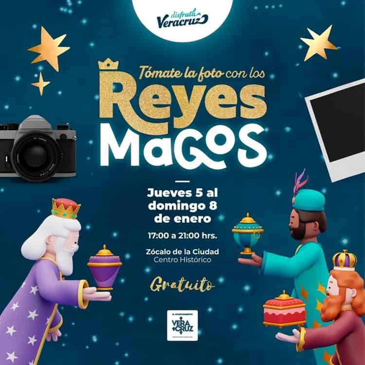 Llegarán los Reyes Magos al Zócalo de Veracruz; podrán niños tomarse la foto
