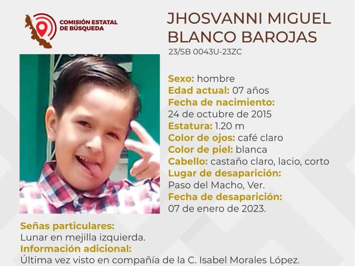 Jhosvanni, de solo 7 años, desapareció en Veracruz