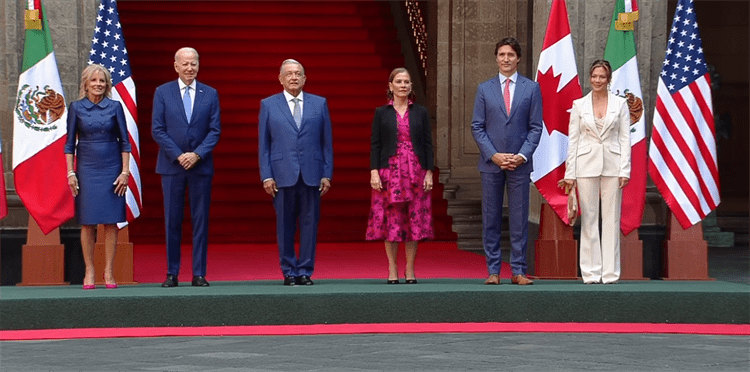 AMLO recibe a Justin Trudeau y a Joe Biden en Palacio Nacional (+Video)