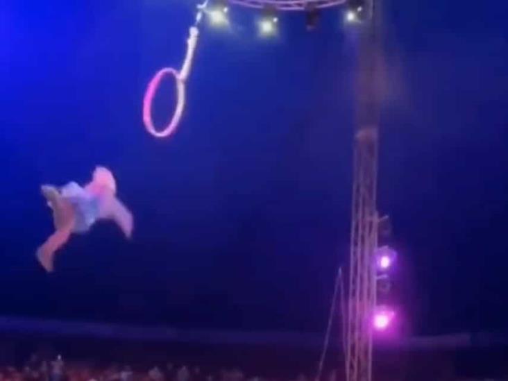 Elsa sufre espeluznante caída en un circo en Tamaulipas (+Video)