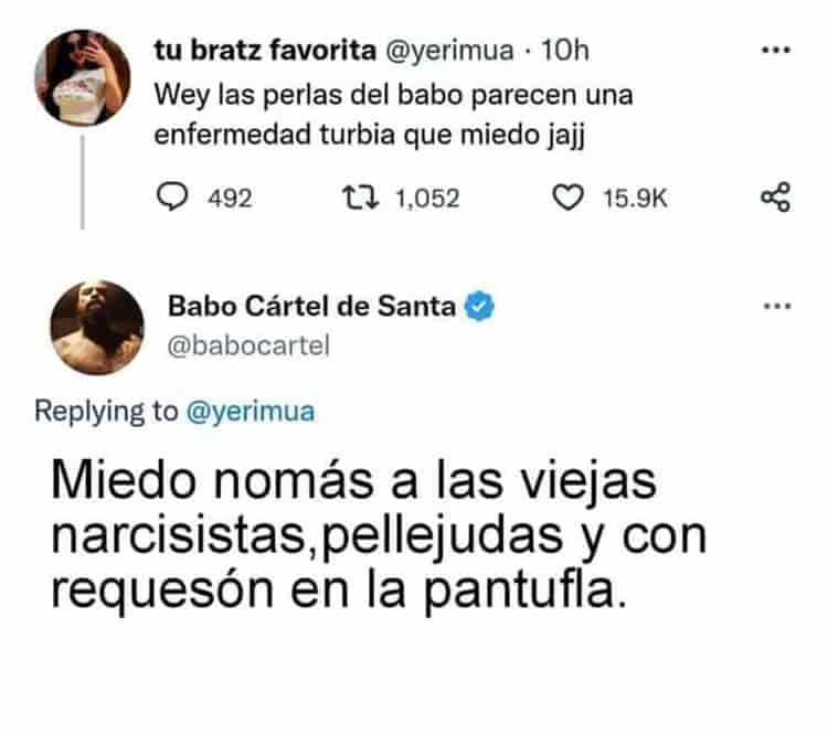 Yeri MUA critica video íntimo de Babo en Twitter