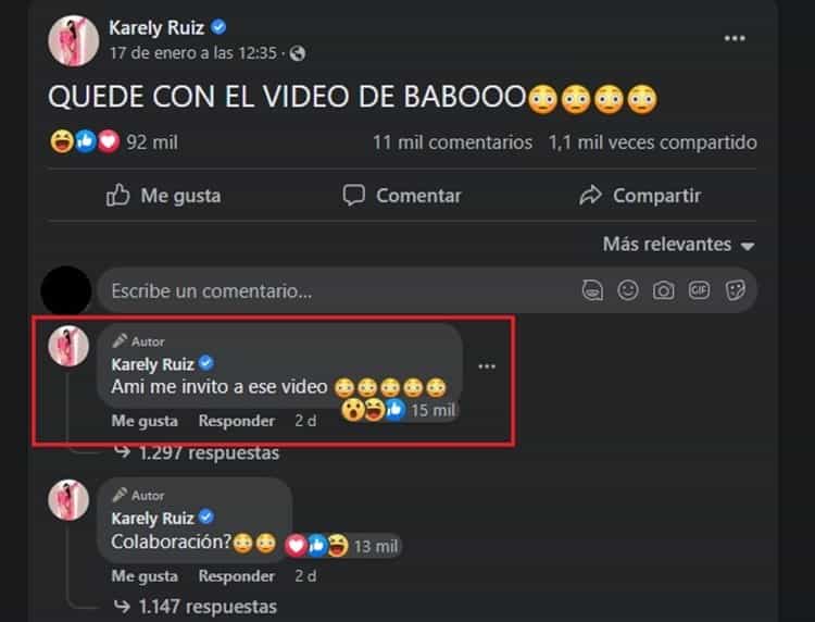 Karely Ruiz rechazó participar en video filtrado de Babo