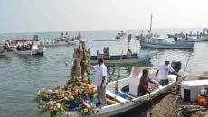 Realizan procesión a San Sebastián por el mar de Veracruz (+Video)