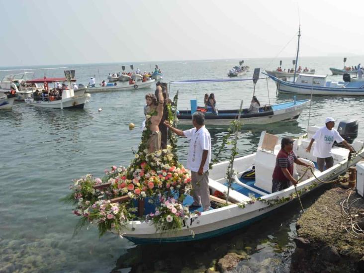 Realizan procesión a San Sebastián por el mar de Veracruz (+Video)