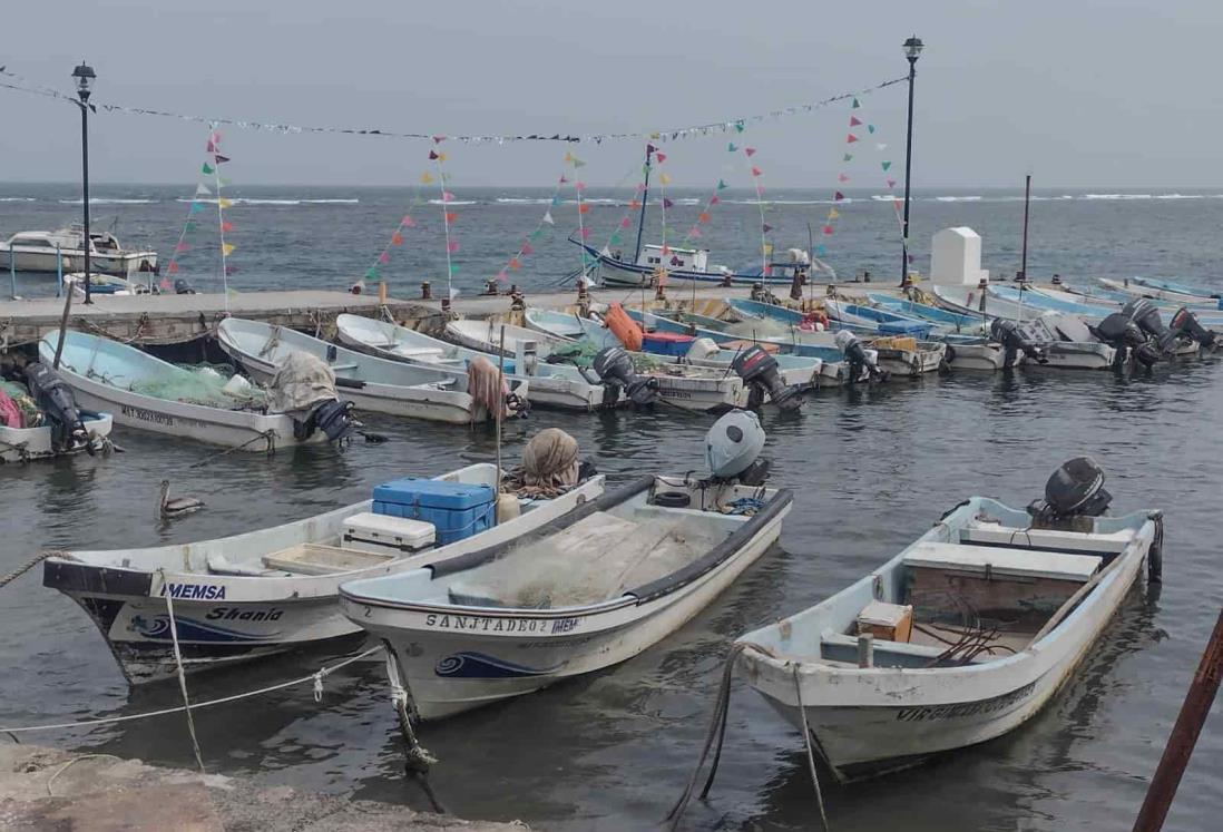 Pescadores de Veracruz resguardan sus lanchas ante evento de norte