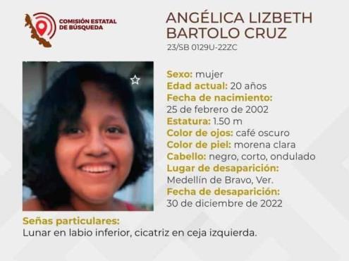Angélica Lizbeth lleva 25 días sin ser localizada en el municipio de Medellín de Bravo