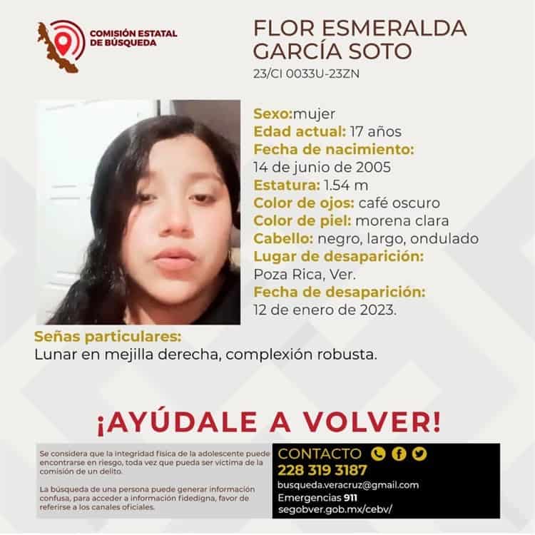Reportan desaparición de menor de 17 años en Poza Rica, Veracruz