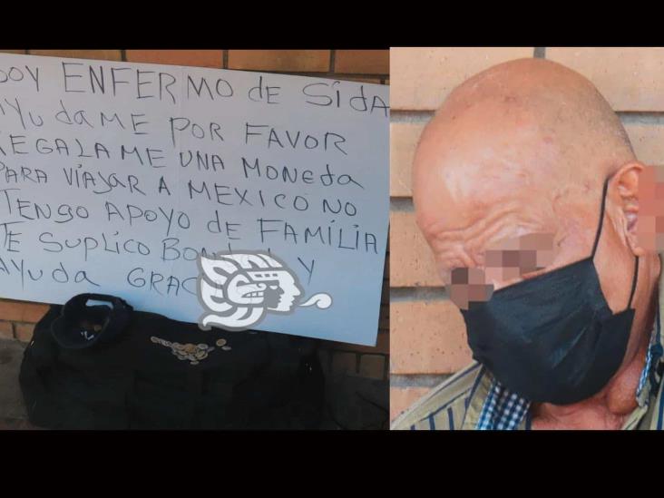 Hombre clama apoyo en Coatzacoalcos para reencontrarse con su familia