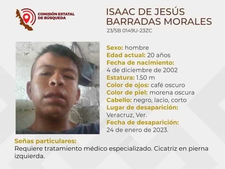 Isaac de Jesús, joven de 20 años, desapareció en calles de Veracruz