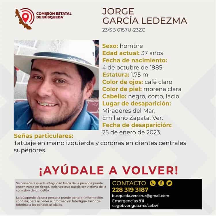 Buscan a Jorge; desapareció en Emiliano Zapata, Veracruz