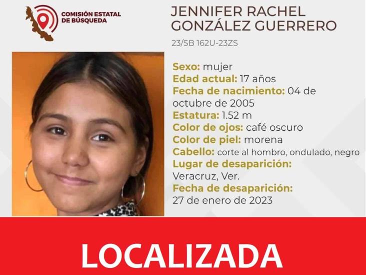 Hallan a Jennifer Rachel, menor reportada como desaparecida en Veracruz