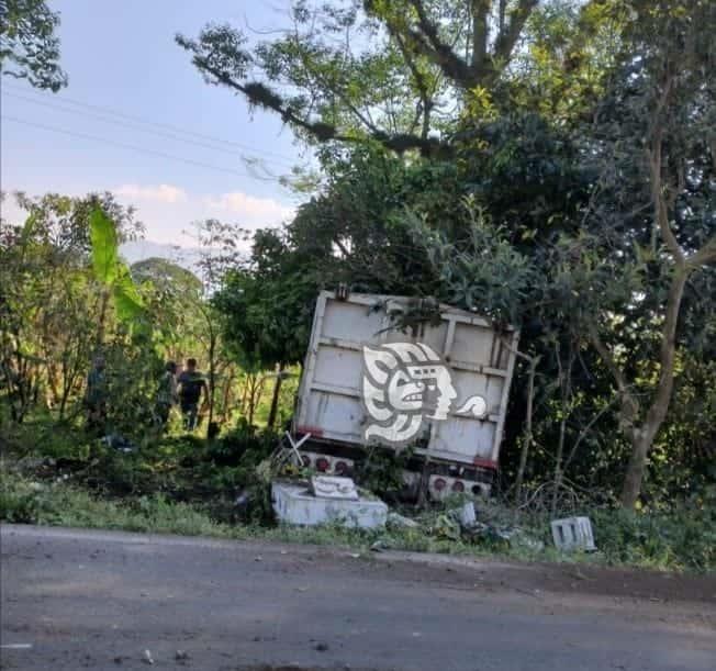 Camión de basura se accidenta en la carretera Fortín-Huatusco