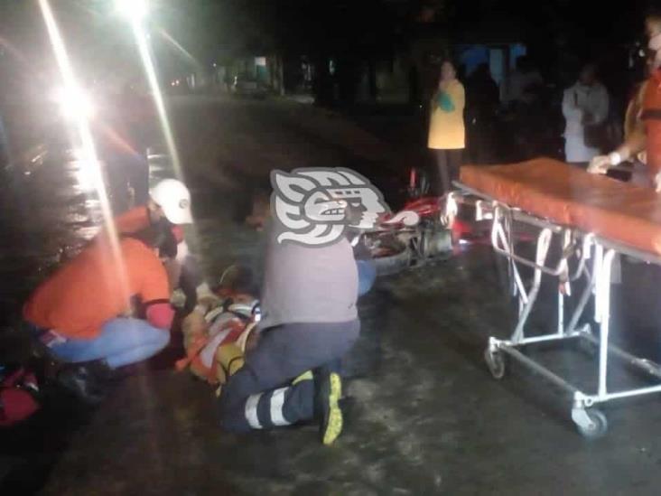 Motociclista termina en el hospital tras accidentarse en Misantla
