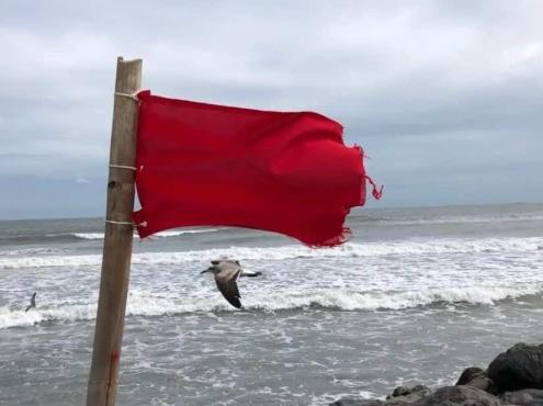 Colocan banderas rojas en playas y prevén cerrar bulevar de Boca del Río por el norte