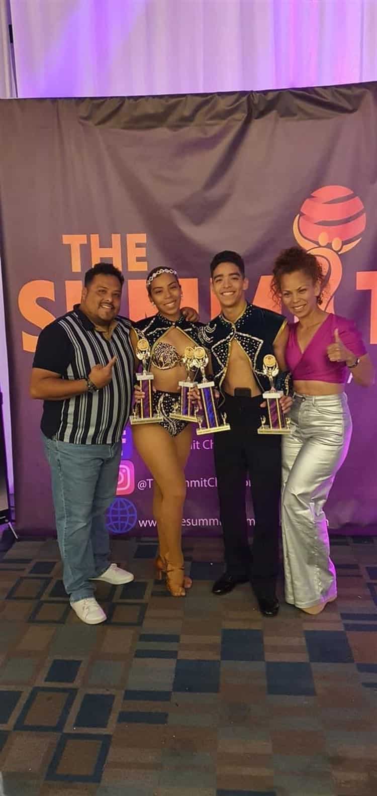 Veracruzanos Kemish Aquino, Pamela Aquino y Valeria León ganan campeonato mundial de salsa