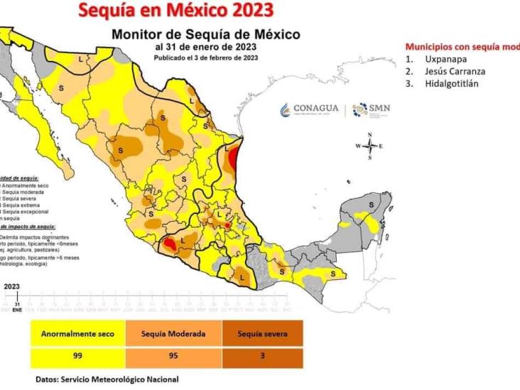 Tres municipios del sur presentan sequía moderada