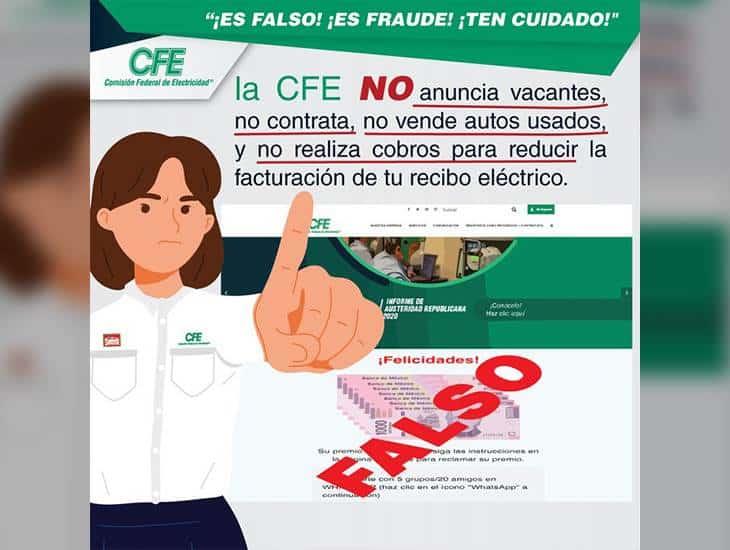 CFE alerta por fraudes de vacantes a su nombre en Internet