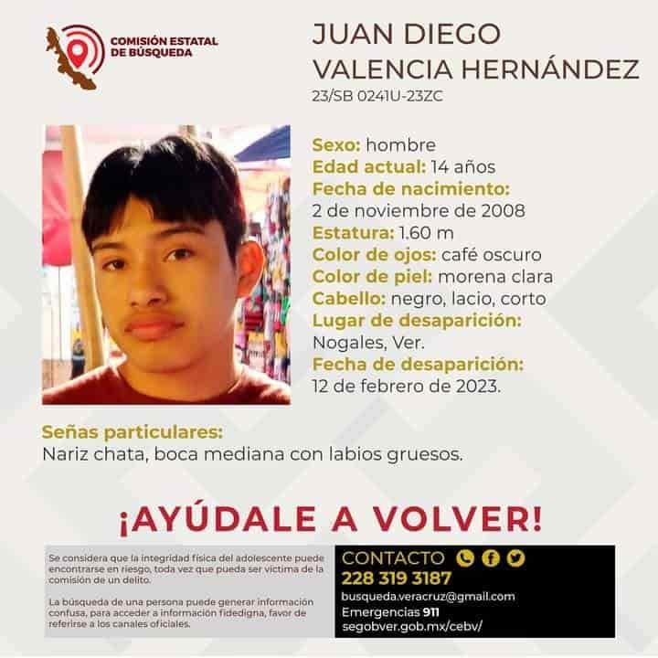 Reportan 2 desapariciones en centro de Veracruz; uno es menor de edad