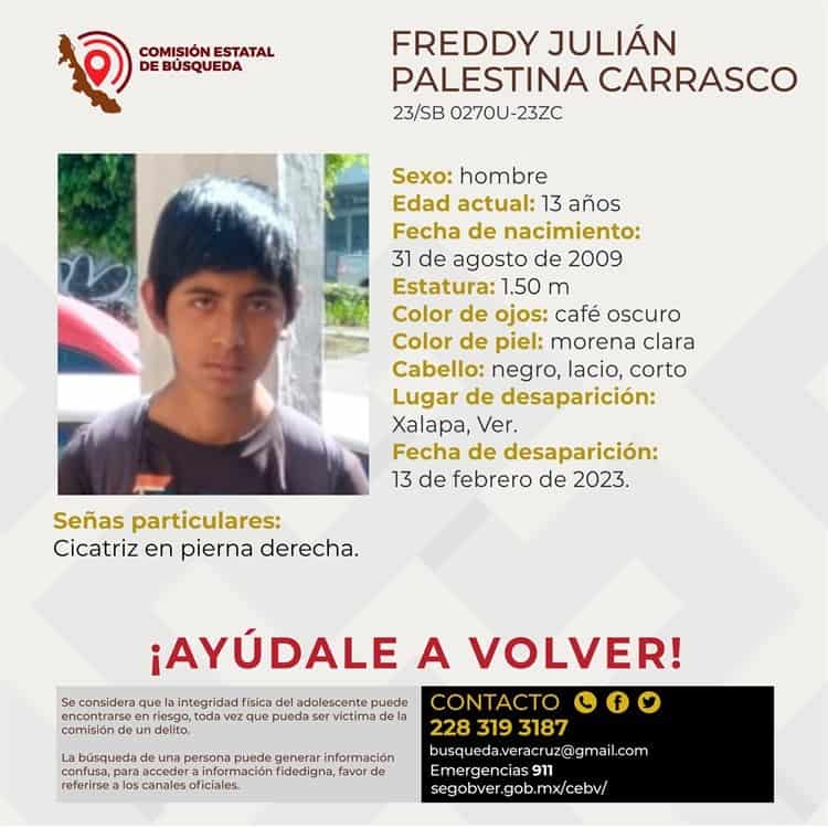 Reportan desaparición de tres hombres en Xalapa; uno es menor de edad