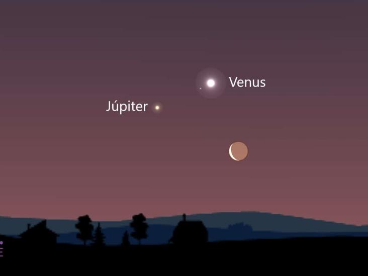 ¡Se verá en Veracruz! Doble conjunción de la luna con Venus y Júpiter