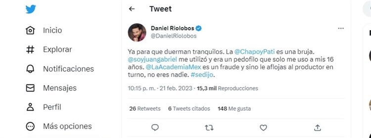 Fuertes declaraciones de Daniel Ríolobos: Magda, asesina, y Juan Gabriel, pedófilo