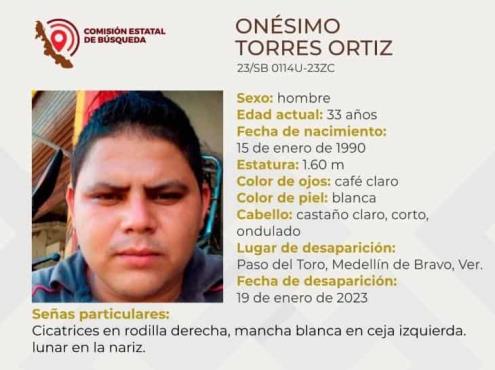 Onésimo Torres desapareció en Medellín de Bravo