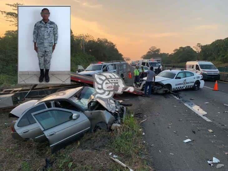 Guardia Nacional busca a presunto desertor tras huir de accidente en autopista del sur de Veracruz