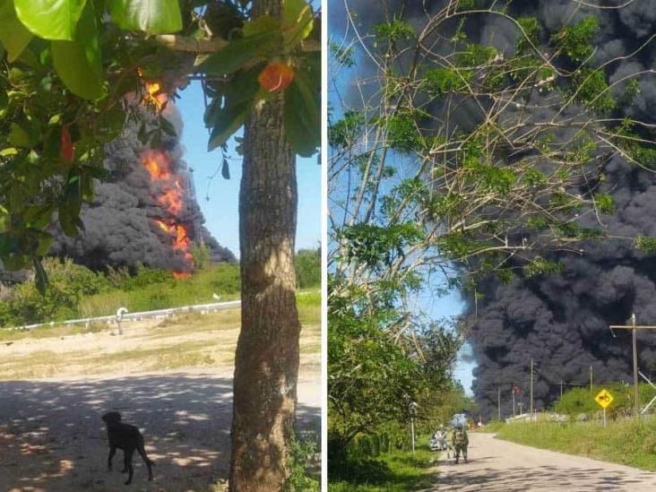 Extinguen incendio en Ixhuatlán del Sureste; busca Pemex a 5 obreros desaparecidos