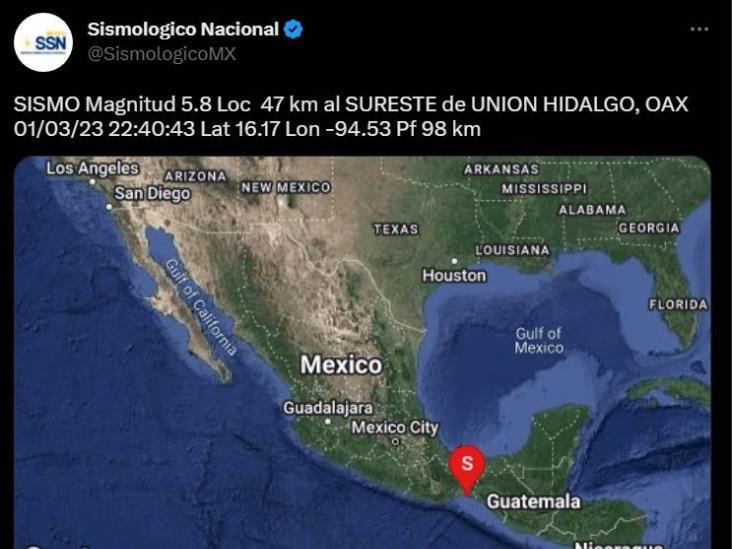 Sismo de 6.2 en Oaxaca se sintió en  varias partes de Veracruz