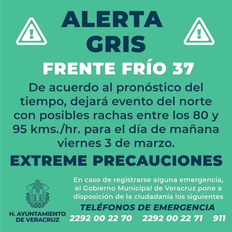 Emiten Alerta Gris por fuerte evento de norte en el puerto de Veracruz